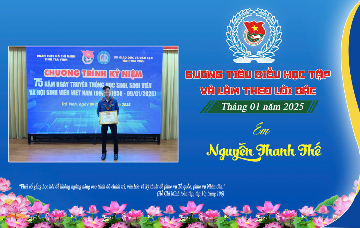 Em Nguyễn Thanh Thế – Tấm gương học tập và làm theo lời Bác
